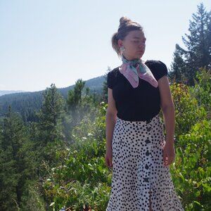 New Zara Black & White Polka Dot Skirt Made In Turkey